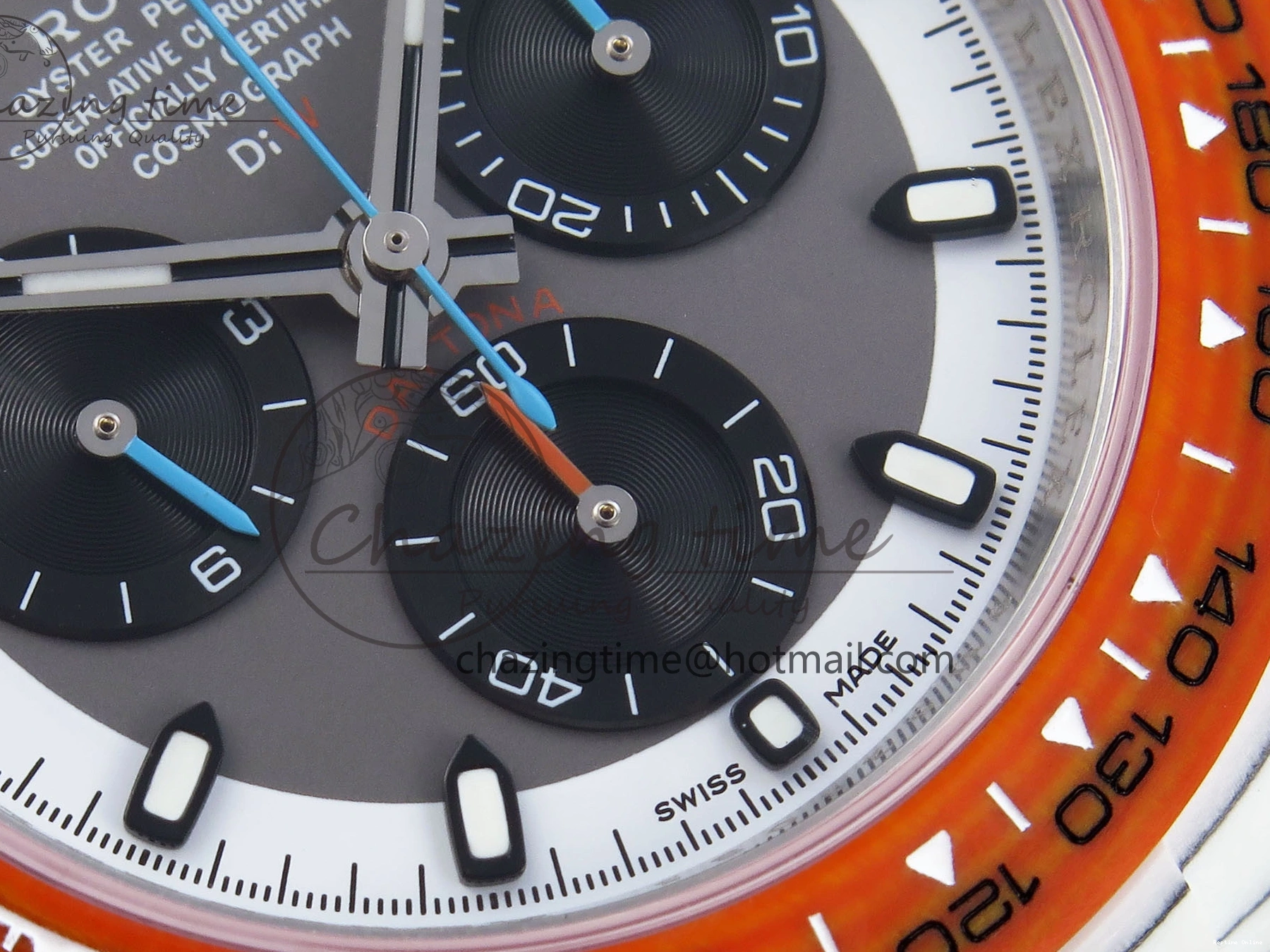 0516 Daytona DIW White Carbon Case DIWF Edition Gray White Dial Orange Bezel on Gray Nylon Strap A HighQuality 1844